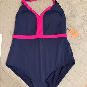 Boden Navy and Pink Swimsuit
